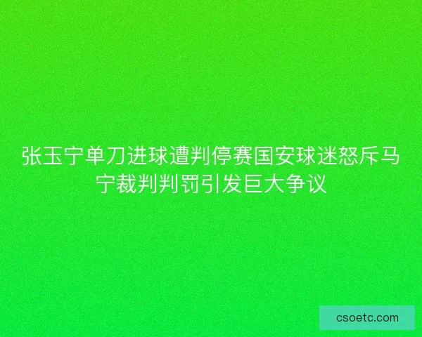 张玉宁单刀进球遭判停赛国安球迷怒斥马宁裁判判罚引发巨大争议